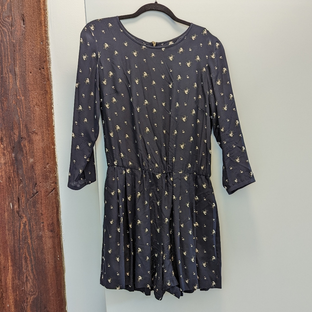 Club Monaco - Silk floral shorts romper